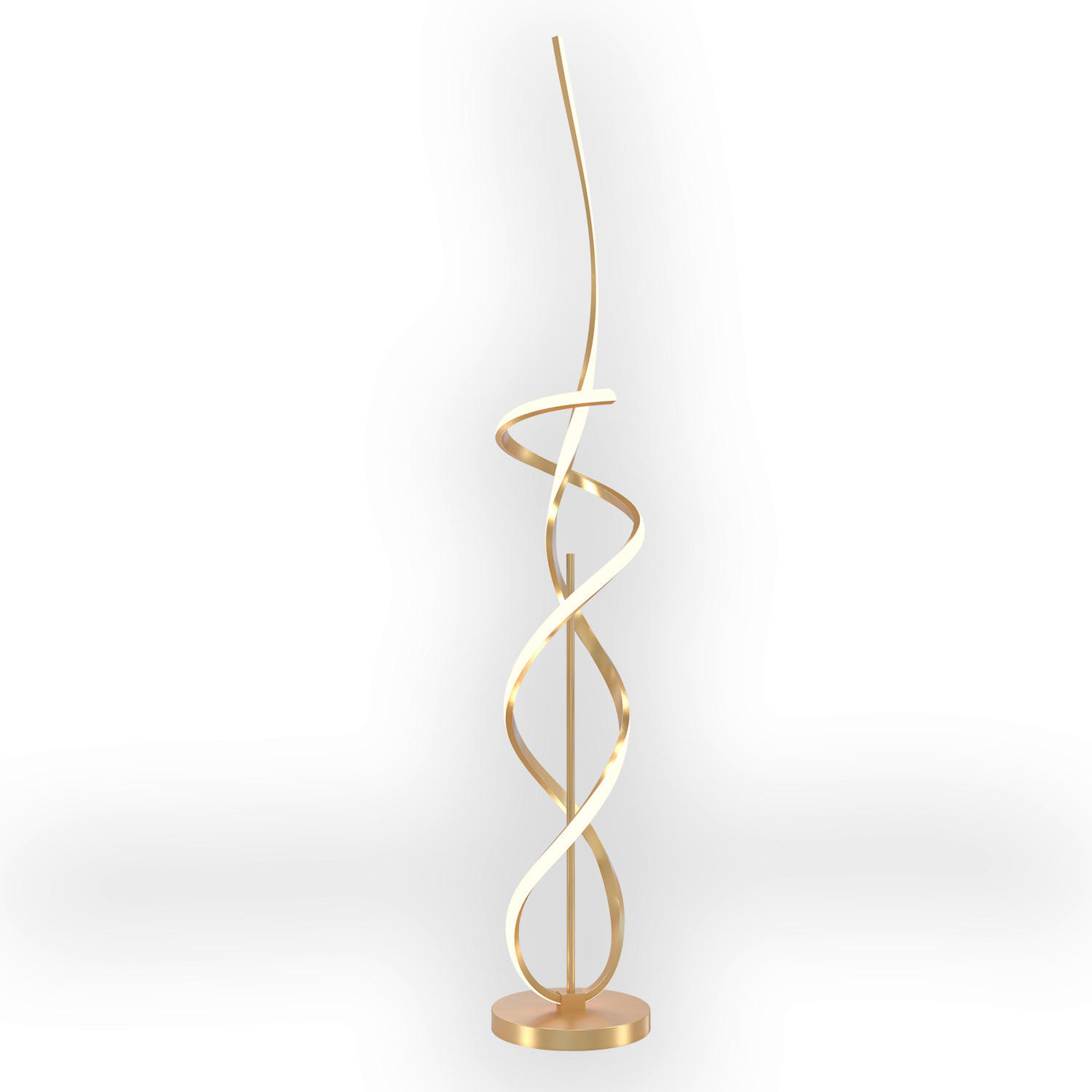 STOJACÍ LED SVÍTIDLO, 25/25/140 cm - barvy zlata/béžová, Design, kov/plast (25/25/140cm)