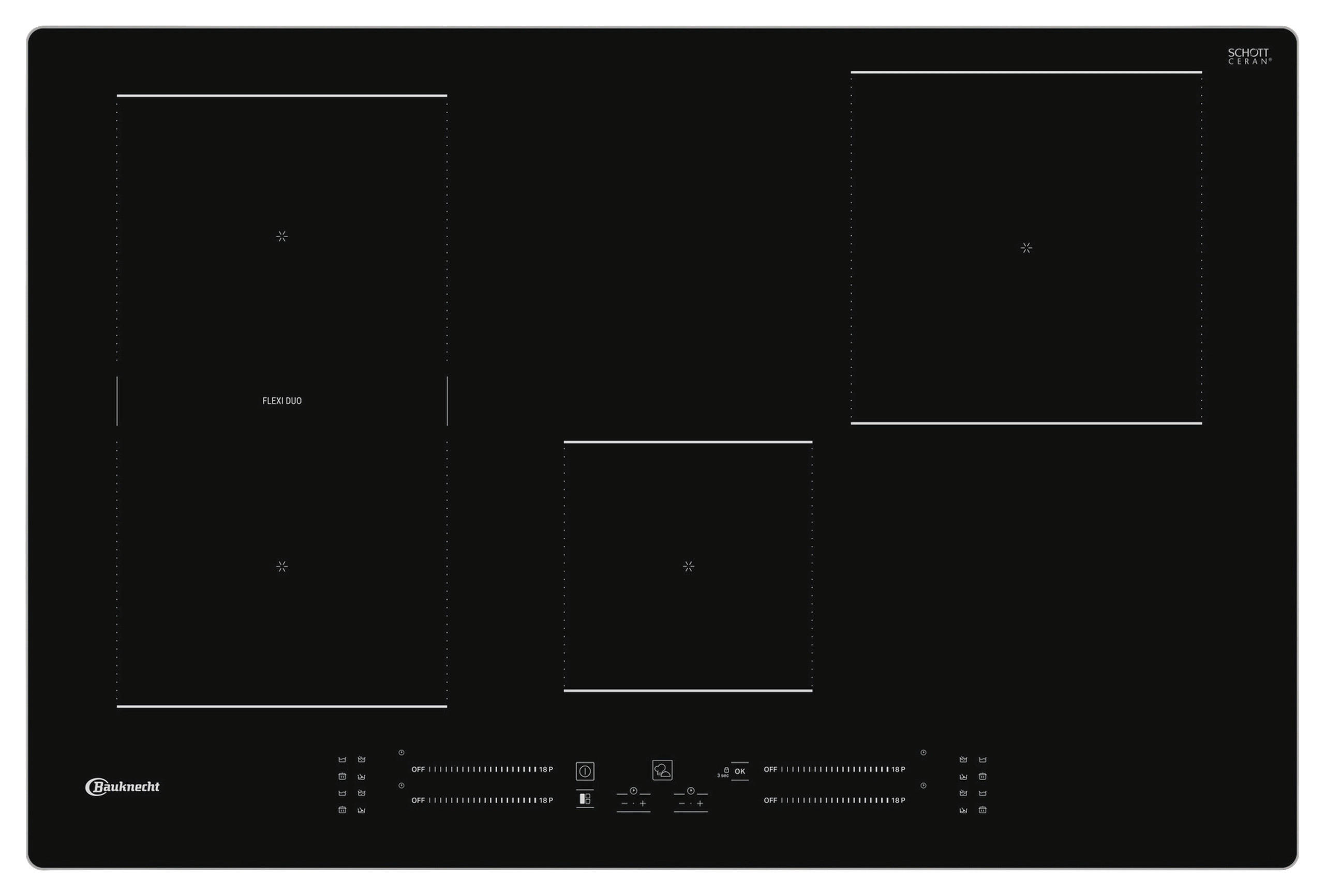 INDUKTIONSKOCHFELD BS 2677C AL  - Schwarz, Basics, Glas/Metall (78/5/52cm) - Bauknecht