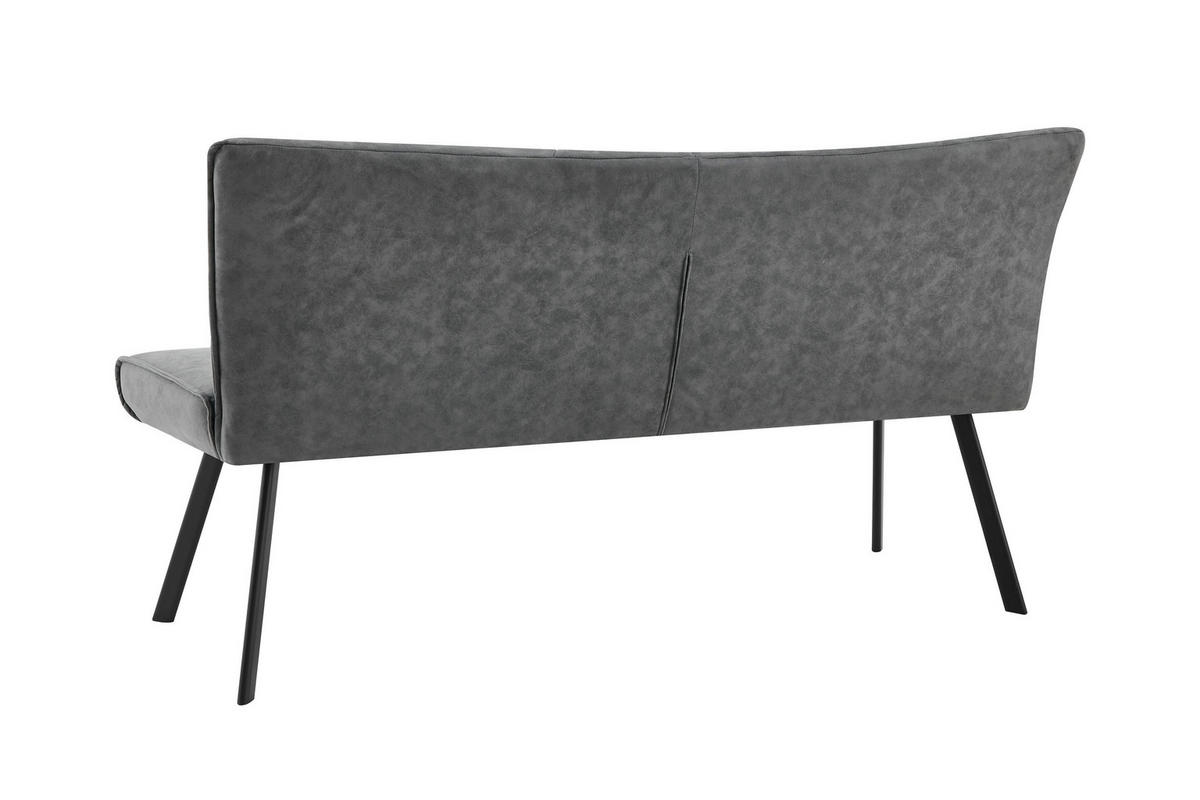 STUHL-SET  in Stahl Mikrofaser  - Anthrazit, MODERN, Textil/Metall (161/90/63cm) - MID.YOU