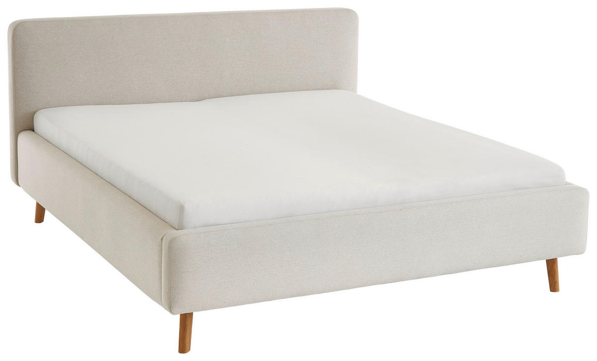 POLSTERBETT 180/200 cm  in Beige  - Eichefarben/Birkefarben, Design, Holz/Textil (180/200cm) - Xora