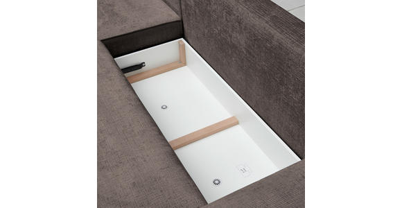ECKSOFA in Plüsch Graubraun  - Graubraun/Blaugrau, Design, Kunststoff/Textil (152/288cm) - Xora