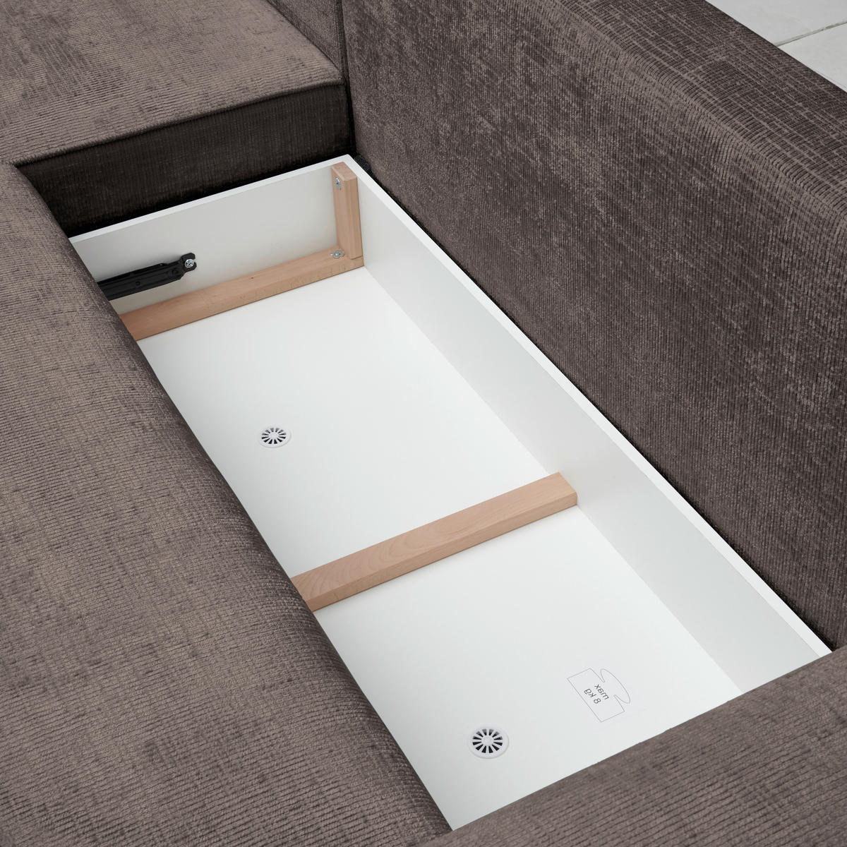 ECKSOFA in Plüsch Graubraun  - Graubraun/Blaugrau, Design, Kunststoff/Textil (152/288cm) - Xora