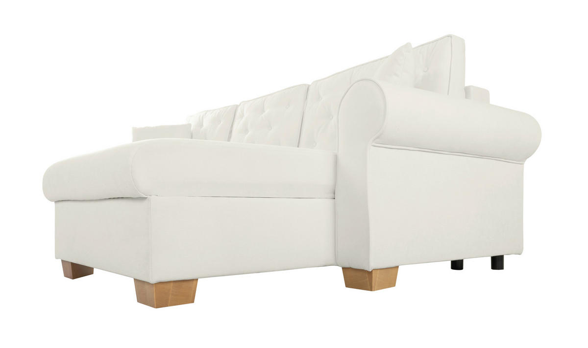 ECKSOFA in Hellgrau  - Buchefarben/Hellgrau, Design, Holz/Textil (266/161cm) - MID.YOU