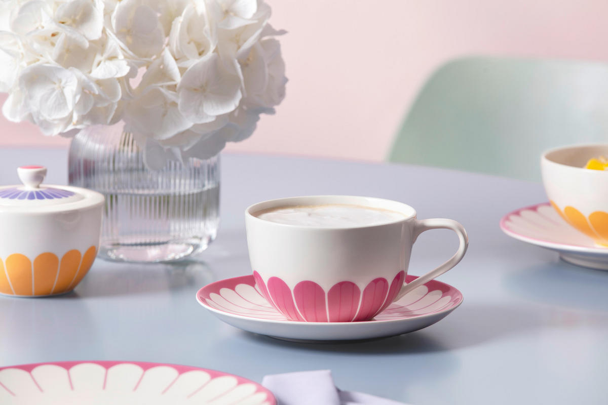 CAPPUCCINOTASSE - Rosa/Weiß, KONVENTIONELL, Keramik (14,5/11,0/7cm) - Villeroy & Boch