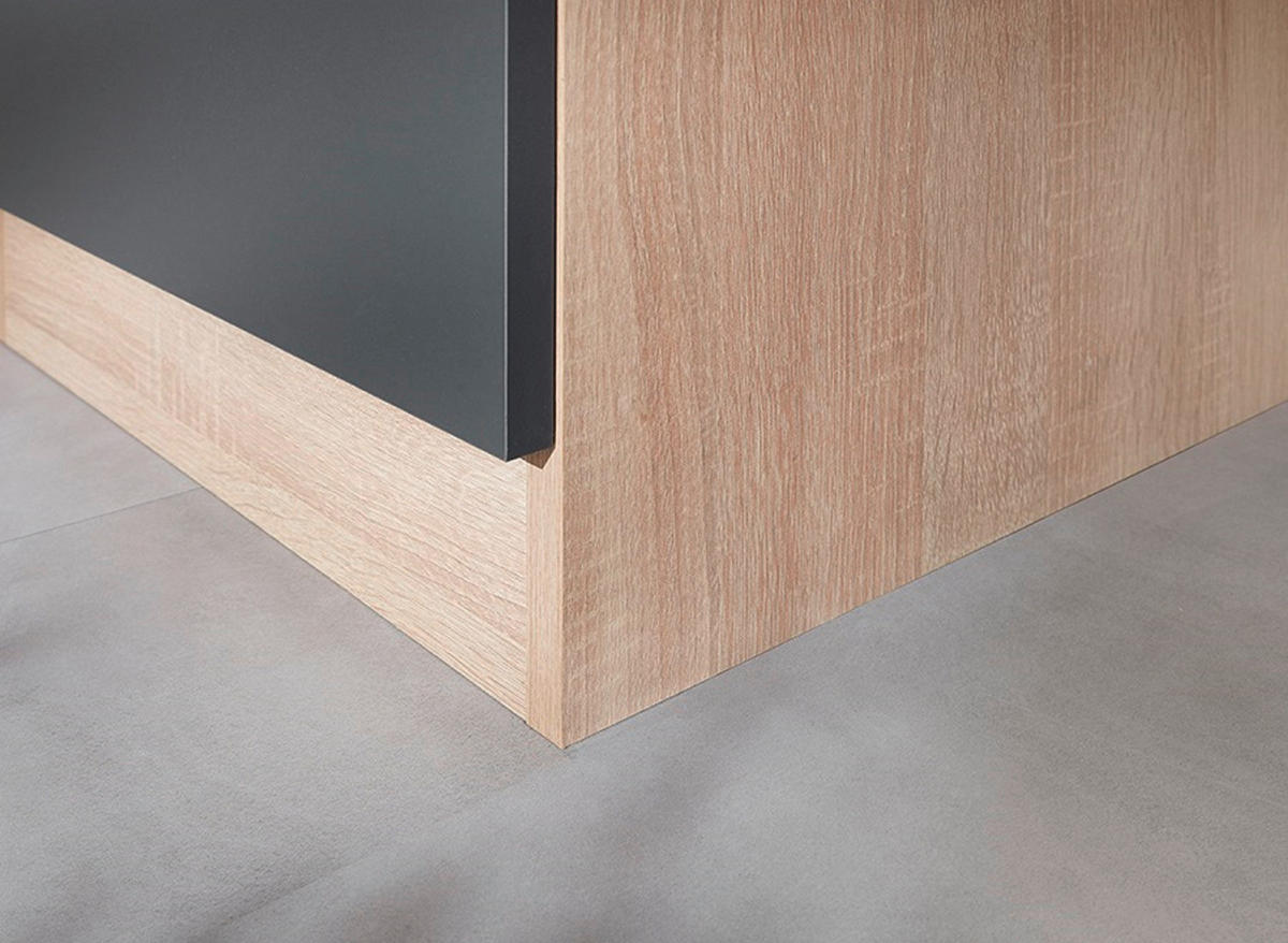 APOTHEKERSCHRANK 30/200/60 cm  in Grau, Eichefarben  - Eichefarben/Silberfarben, Basics, Holzwerkstoff/Metall (30/200/60cm) - Respekta