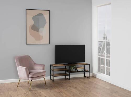 TV-ELEMENT - Wildeiche/Schwarz, MODERN, Holzwerkstoff/Metall (120/46/33cm)