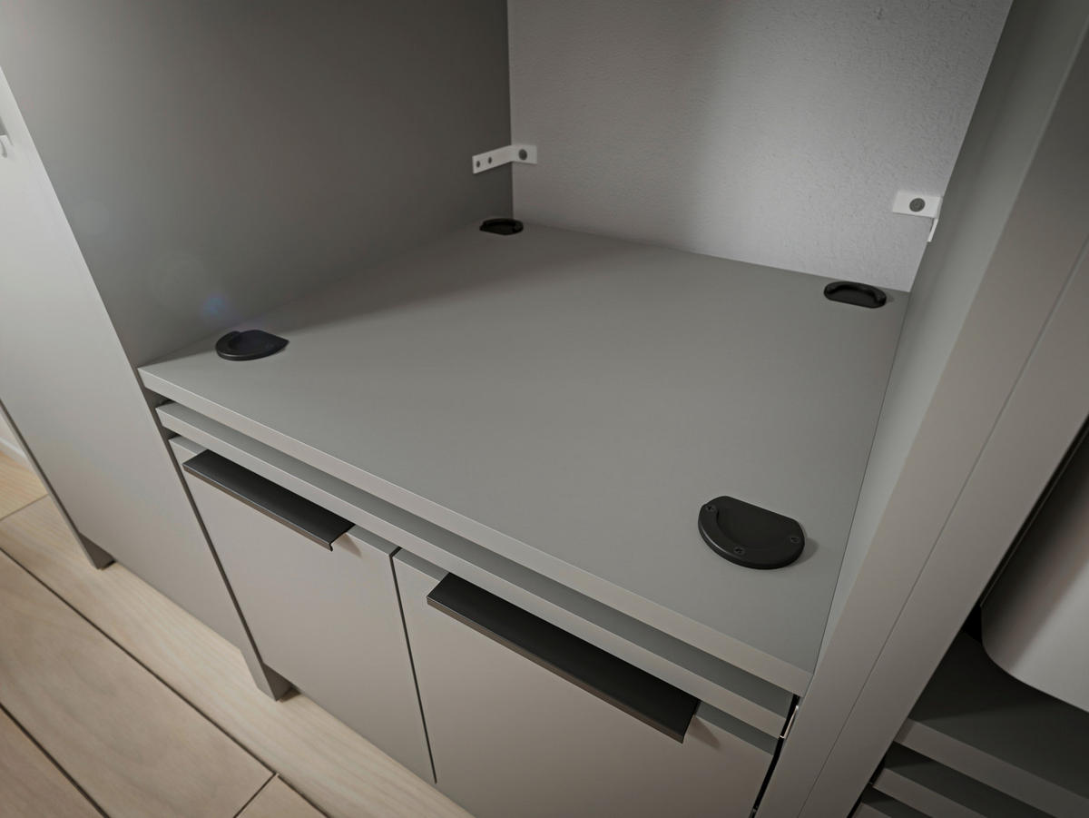 WASCHMASCHINENSCHRANK 70/150/68 cm  in Grau  - Schwarz/Grau, Basics, Holzwerkstoff/Kunststoff (70/150/68cm) - MID.YOU