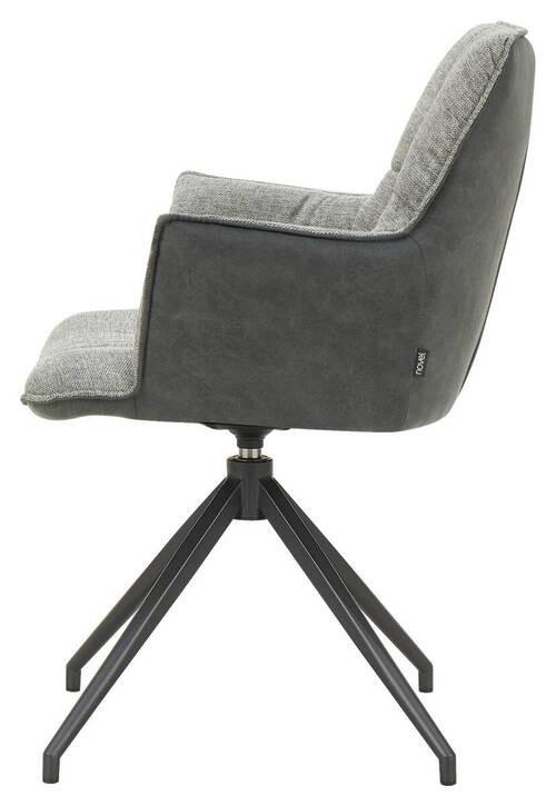 KAROSSZÉK fekete, világosszürke  - világosszürke/fekete, Design, textil/fém (59/89,5/63cm) - Novel