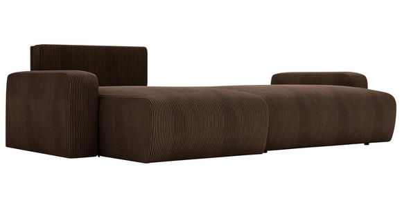 ECKSOFA in Cord Braun  - Schwarz/Braun, MODERN, Kunststoff/Textil (150/245cm) - Carryhome