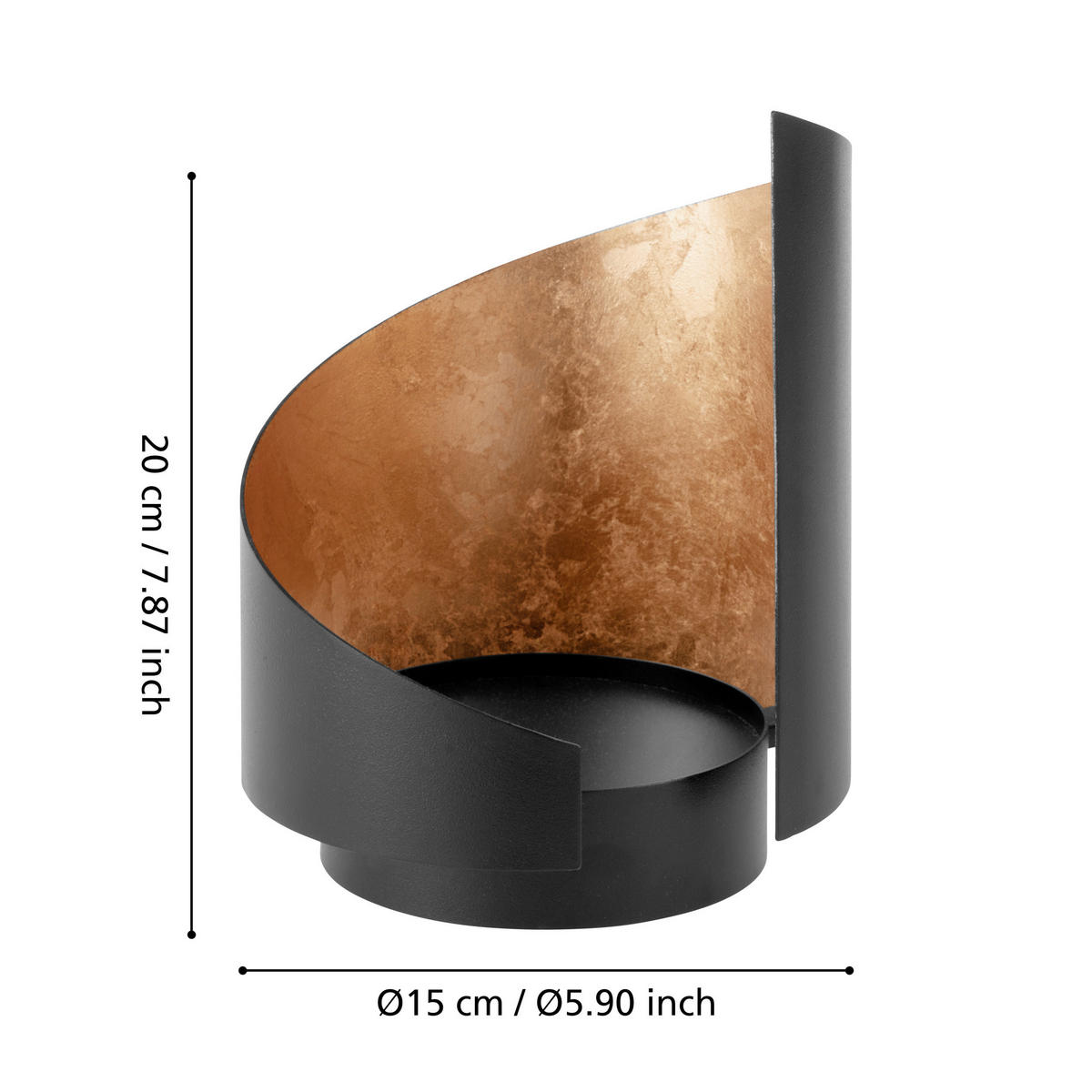 WINDLICHT - Schwarz/Kupferfarben, LIFESTYLE, Metall (15/20cm)