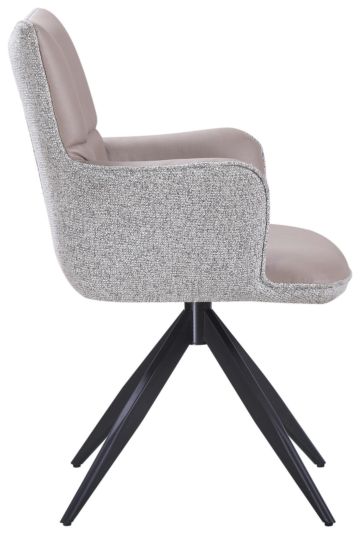 STOLICA S NASLONOM ZA RUKE  crna, taupe, bež  metal, tekstil      - bež/crna, Moderno, metal/tekstil (65/90/64cm) - Livetastic