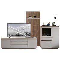 WOHNWAND  in Nussbaumfarben, Kaschmir  354/232/45 cm  - Kaschmir/Nussbaumfarben, Design, Glas/Holzwerkstoff (354/232/45cm) - Stylife