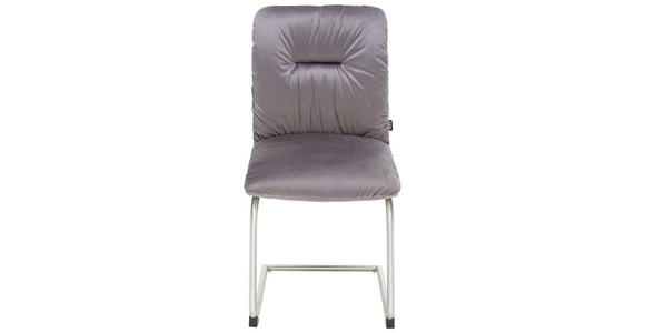 SCHWINGSTUHL in Metall, Textil Grau - Silberfarben/Grau, KONVENTIONELL, Textil/Metall (46/83,50/60cm) - Xora