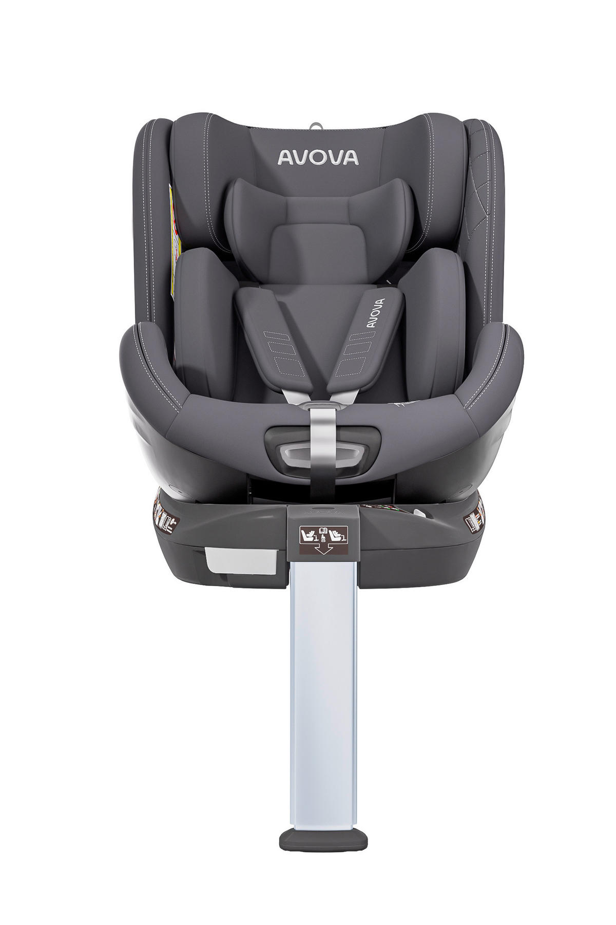 REBOARDER-KINDERSITZ Swan Fix Koala Grey   - Dunkelgrau, Basics, Kunststoff/Textil (44/77/58.5cm) - AVOVA