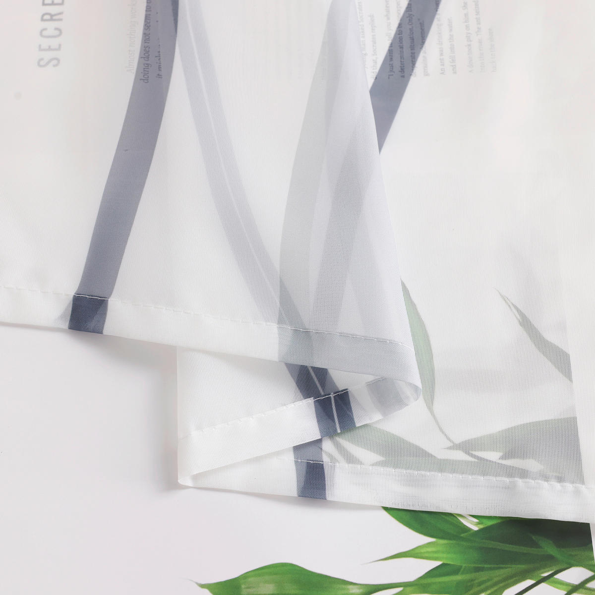 KURZGARDINE   140/60 cm   - Hellgrau/Weiß, Basics, Textil (140/60cm)