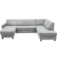 WOHNLANDSCHAFT in Webstoff Hellgrau  - Hellgrau/Schwarz, Design, Holz/Textil (165/296/198cm) - Xora