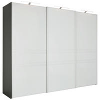 SCHWEBETÜRENSCHRANK in Hellgrau, Anthrazit  - Anthrazit/Hellgrau, Konventionell, Glas/Holzwerkstoff (249/222/68cm) - Moderano
