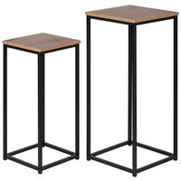 BLUMENTISCHSET Metall, Holzwerkstoff  - Schwarz/Naturfarben, Design, Holzwerkstoff/Metall (35/30/80/65/35/30cm) - MID.YOU