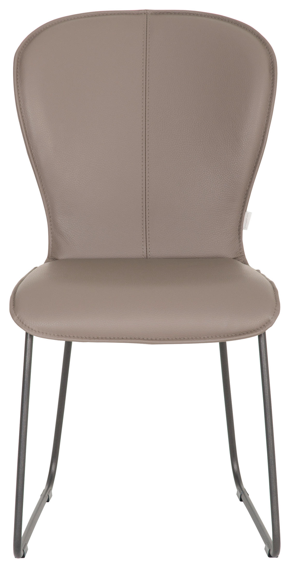 STUHL  in Edelstahl Echtleder pigmentiert Metall, Leder  - Hellbraun/Anthrazit, Design, Leder/Metall (48/91/61cm) - Bert Plantagie