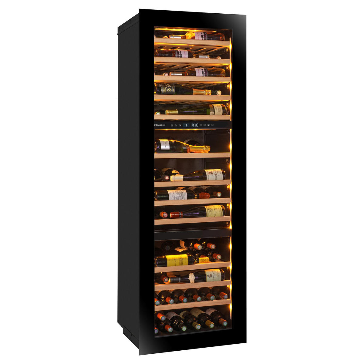 WEINKÜHLSCHRANK AVI178PLATINUM  - Schwarz, Basics, Glas/Holz (59,0/178,3/56,6cm)