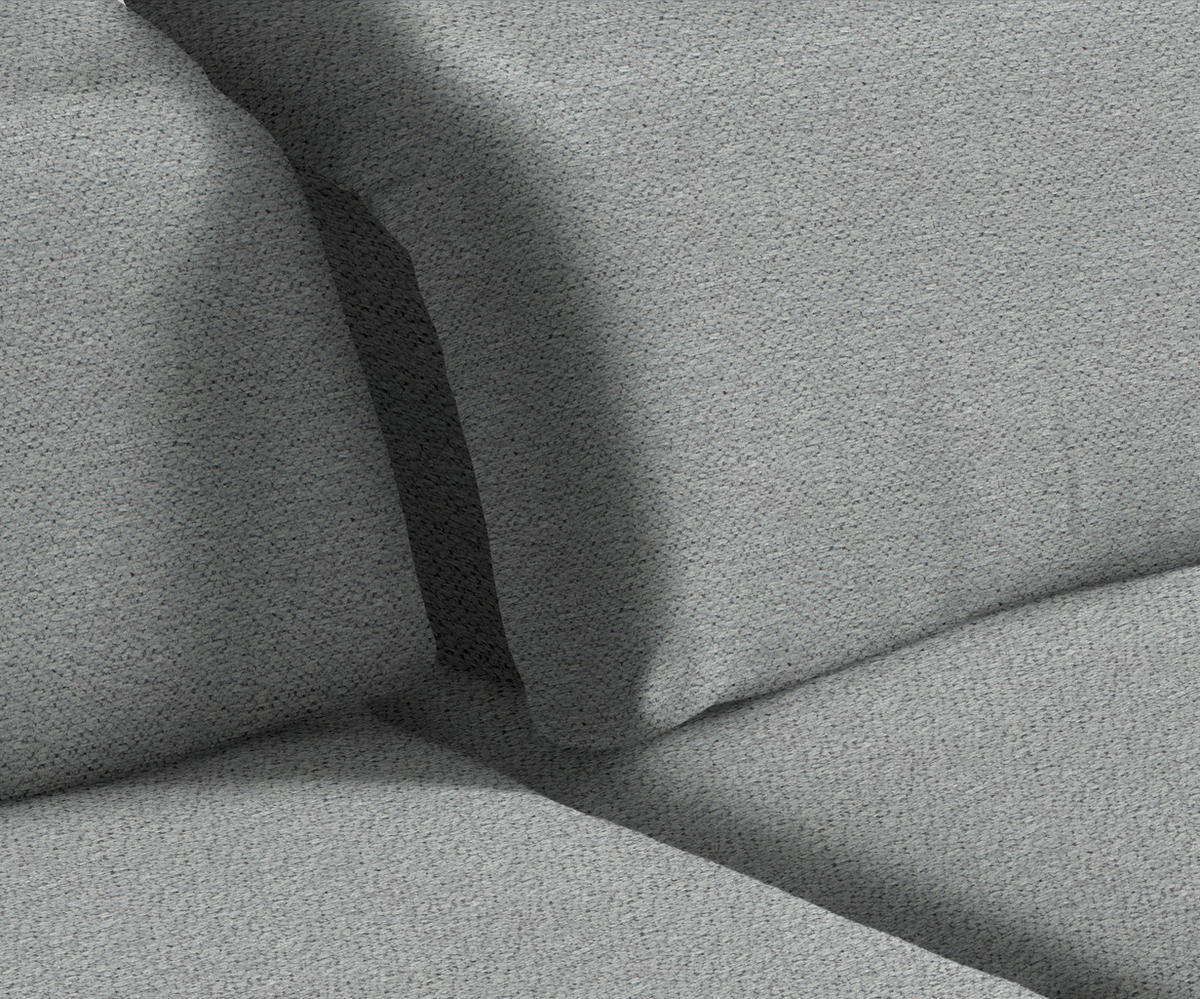 ECKSOFA in Webstoff Hellgrau  - Hellgrau/Schwarz, Design, Textil/Metall (289/180cm) - Stylife