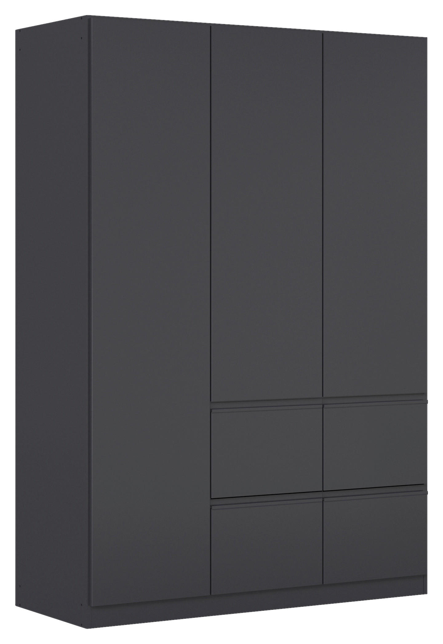 KLEIDERSCHRANK 3-türig Grau  - Grau, Trend, Holzwerkstoff/Kunststoff (136/197/54cm) - Xora