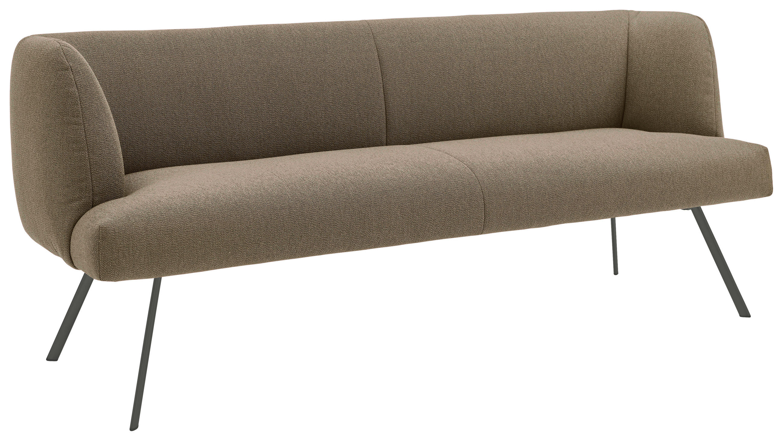 SITZBANK in Metall, Textil Anthrazit, Fango  - Fango/Anthrazit, Design, Textil/Metall (200/87/64cm) - Venjakob