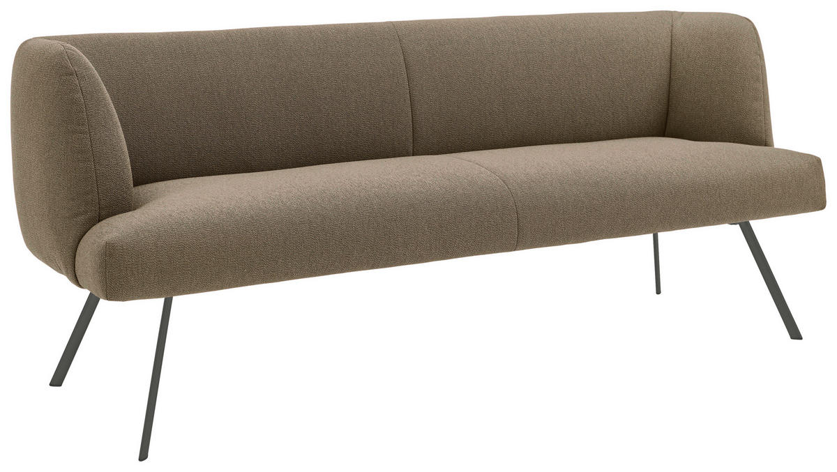 SITZBANK in Metall, Textil Anthrazit, Fango  - Fango/Anthrazit, Design, Textil/Metall (230/87/64cm) - Venjakob