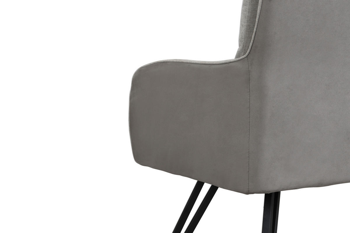 SITZBANK - Hellgrau/Schwarz, MODERN, Textil/Metall (160/94/67cm) - MID.YOU