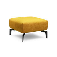 HOCKER Samt Gelb  - Gelb/Schwarz, Design, Textil/Metall (70/70/46cm) - SENSOO