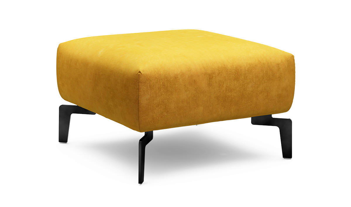 HOCKER Samt Gelb  - Gelb/Schwarz, Design, Textil/Metall (70/70/46cm) - SENSOO
