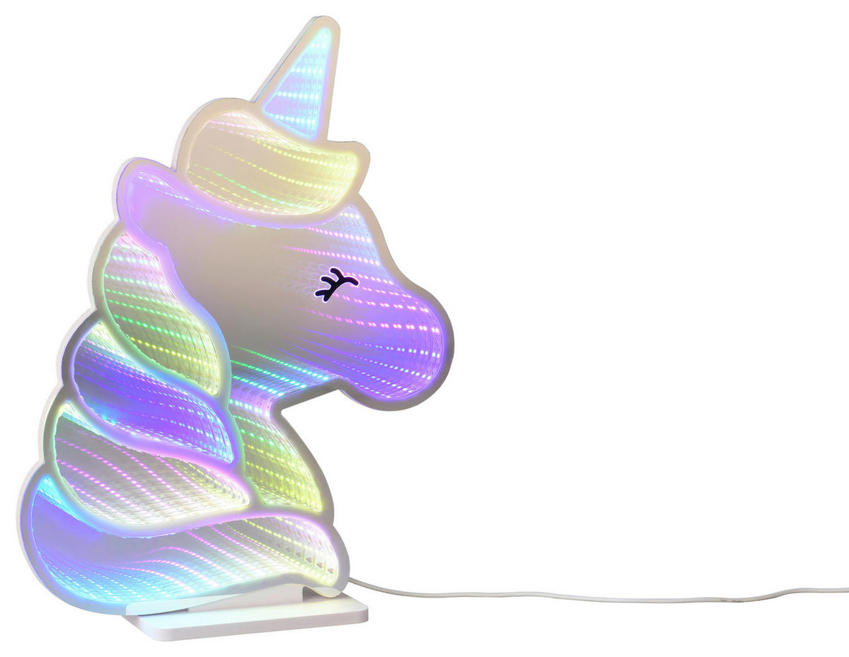 LED-DEKOLEUCHTE Unicorn 30,5/39,5 cm  - Weiß, Design, Kunststoff/Metall (30,5/39,5cm) - Novel