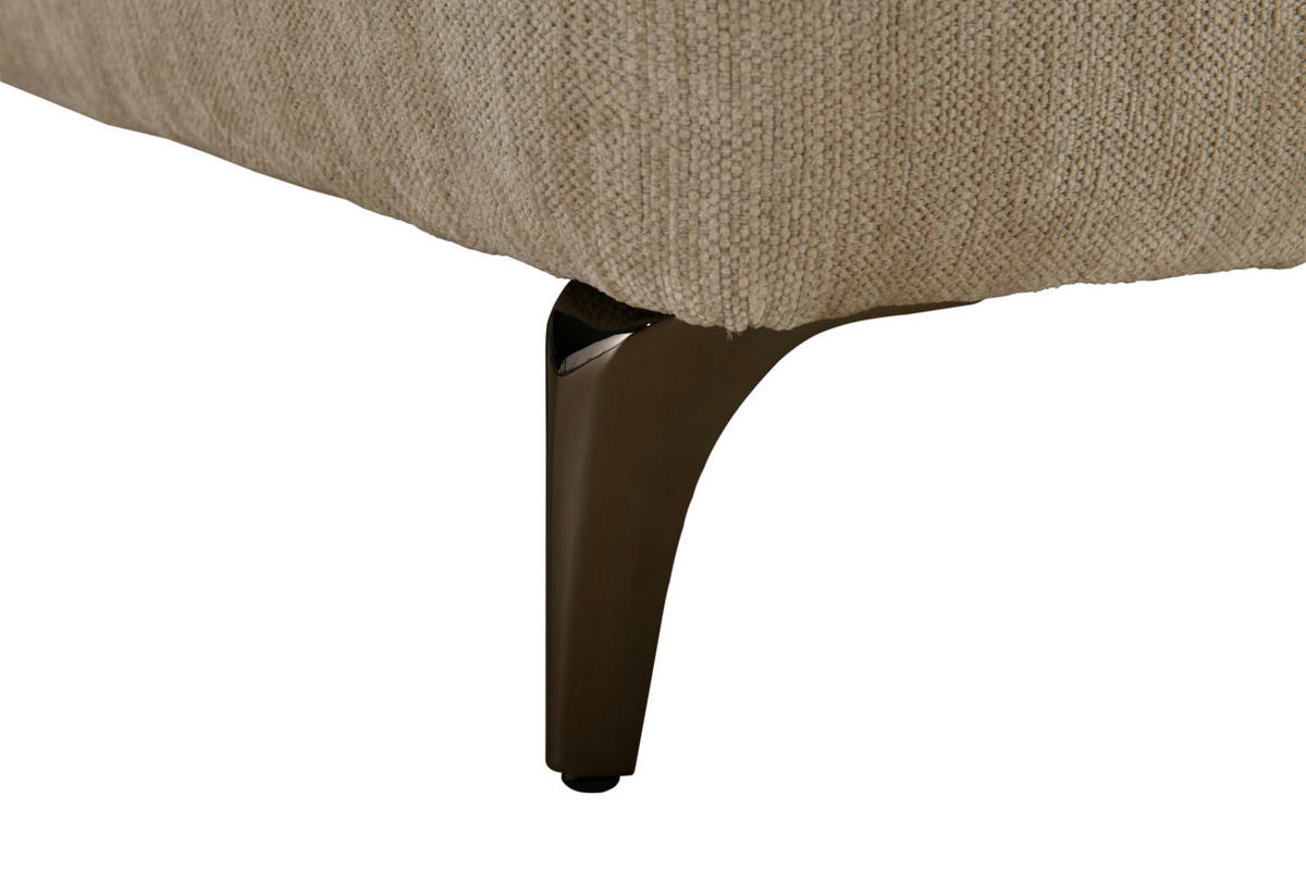 ECKSOFA in Chenille Beige  - Beige/Schwarz, Design, Textil/Metall (165/246cm) - Carryhome