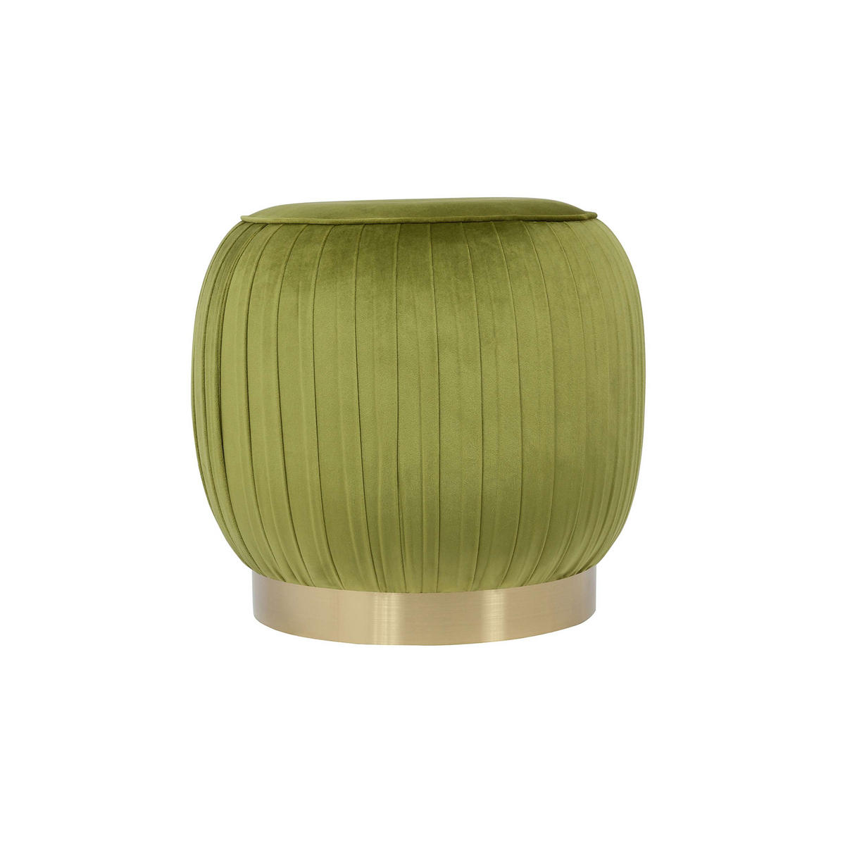 HOCKER Samt Grün  - Goldfarben/Grün, Design, Textil/Metall (43/42cm) - Kayoom