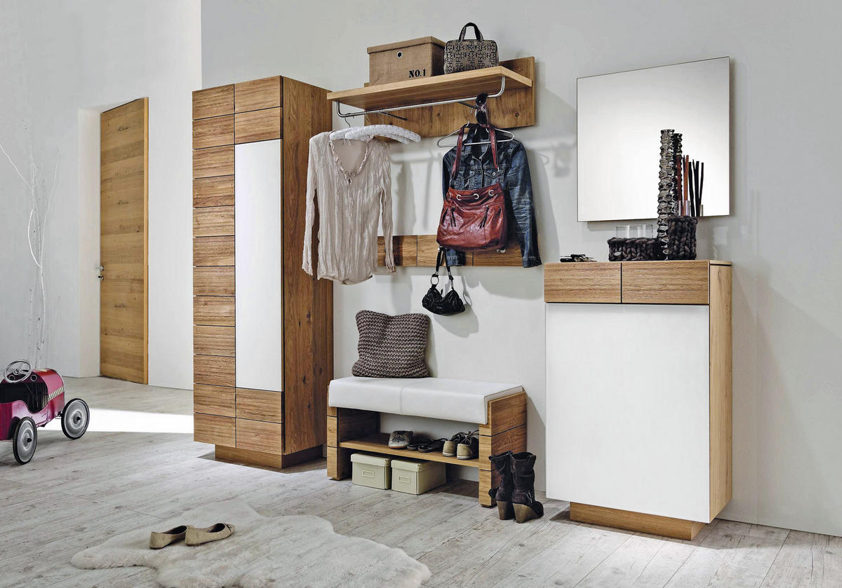 GARDEROBENSCHRANK 64/202/42,5 cm  - Eichefarben, Design, Glas/Holz (64/202/42,5cm) - Voglauer