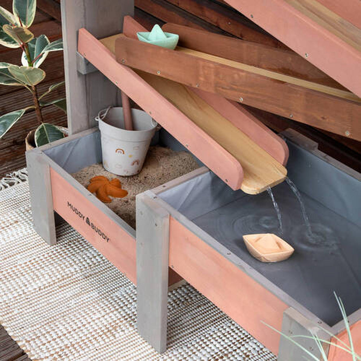 WASSERBAHN Altrosa, Grau  - Altrosa/Grau, Basics, Holz (100/44/105cm) - MUDDY BUDDY