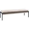 BETTBANK Lederlook Anthrazit, Creme  - Anthrazit/Creme, Design, Textil/Metall (144/38/44cm) - Hasena