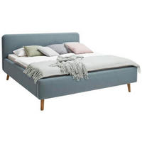 POLSTERBETT 140/200 cm  in Hellblau  - Eichefarben/Hellblau, Design, Holz/Textil (140/200cm) - Livetastic