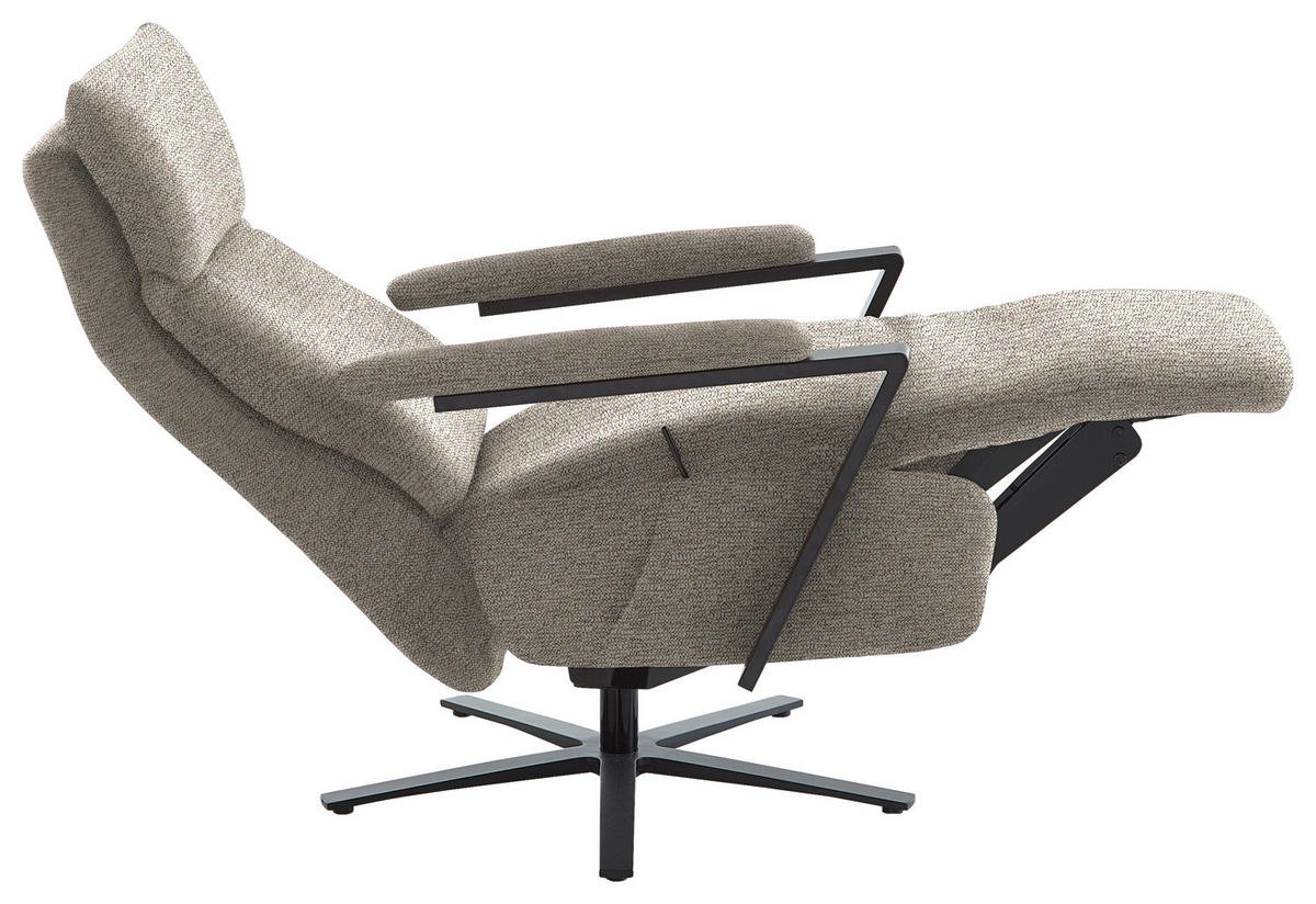 RELAXSESSEL in Textil Beige  - Beige/Schwarz, Design, Textil/Metall (68/117/85cm) - Cantus