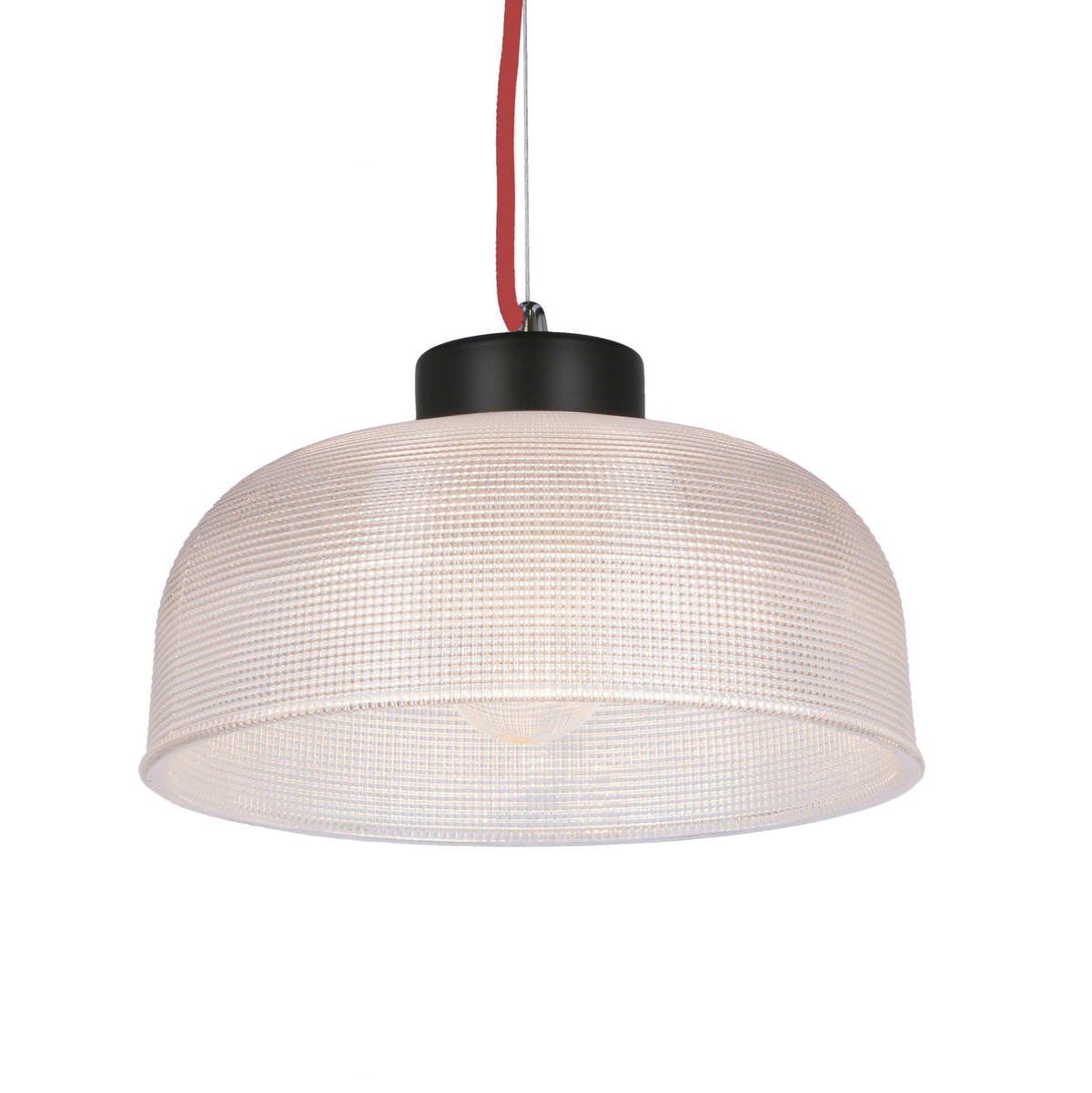 PENDELLEUCHTE 26.5/26.5/90 cm  - Transparent/Rot, KONVENTIONELL, Glas/Metall (26.5/26.5/90cm)