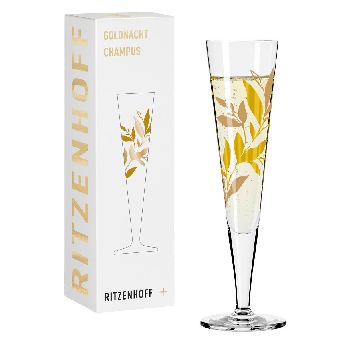 CHAMPAGNERGLAS 205 ml  - Transparent/Goldfarben, Design, Glas (7.2/24.0cm) - Ritzenhoff