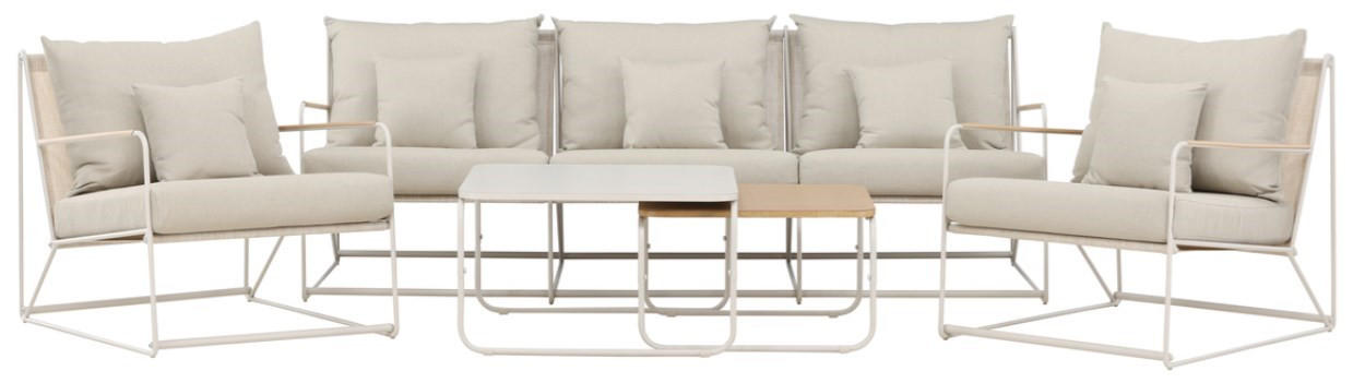 LOUNGEGRUPP 5 delar  - beige/naturfärgad, Klassisk, metall/textil