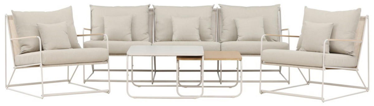 LOUNGEGRUPP 5 delar  - beige/naturfärgad, Klassisk, metall/textil