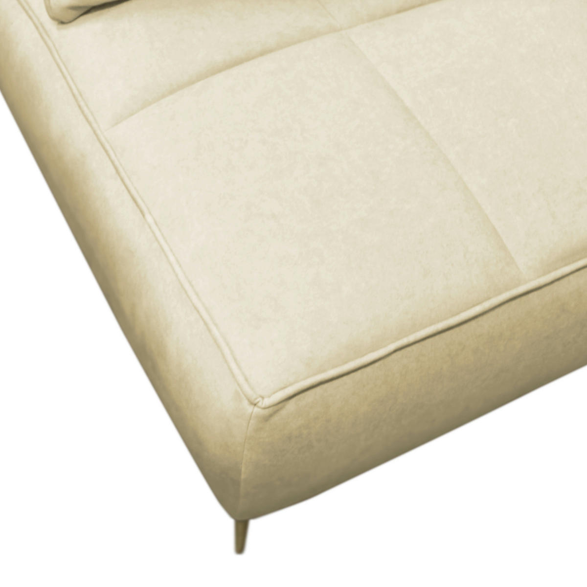 SCHLAFSOFA in Velours Beige  - Beige/Goldfarben, Design, Textil/Metall (200/90/97cm) - MID.YOU