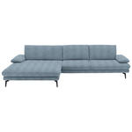 ECKSOFA  in Chenille Blau  180/310 cm  - Blau/Schwarz, Design, Textil/Metall (180/310cm) - Dieter Knoll