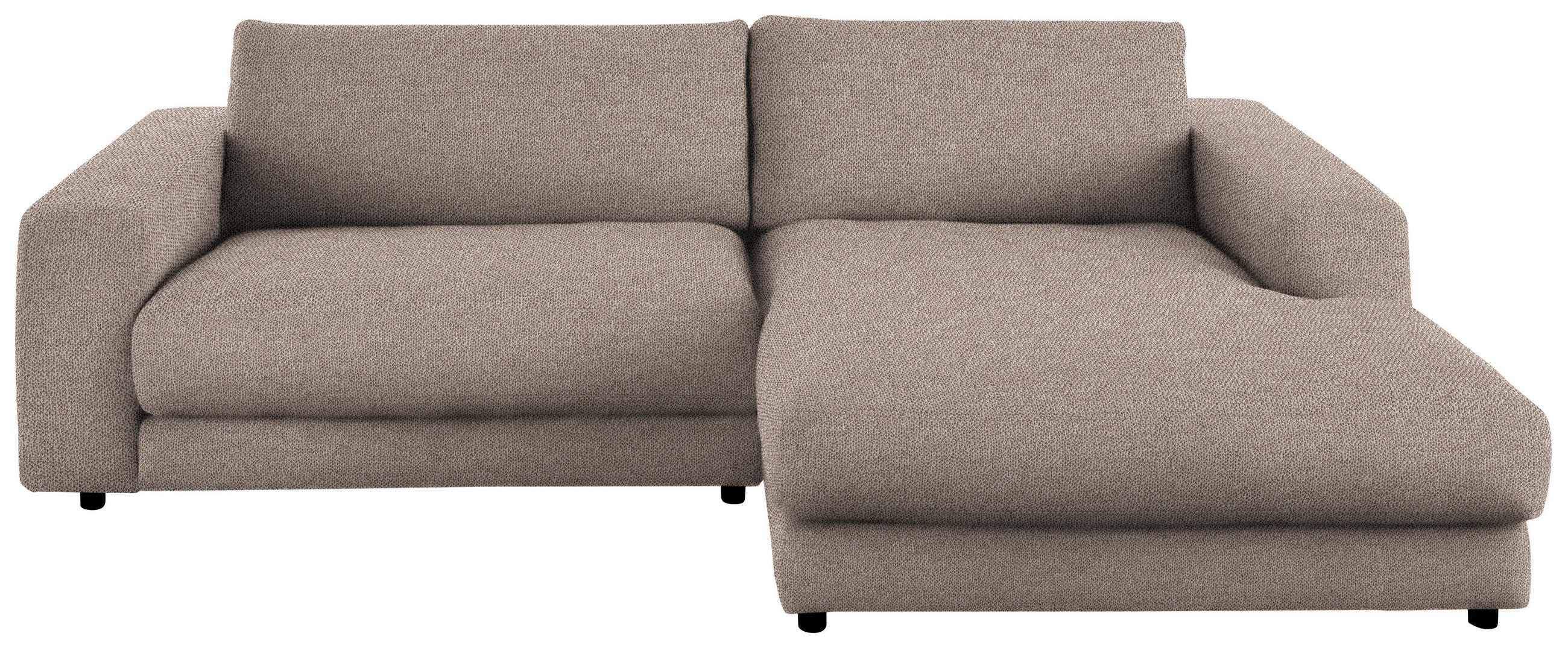 ECKSOFA in Flachgewebe Taupe  - Taupe/Schwarz, Design, Kunststoff/Textil (270/190cm) - Lomoco