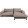 ECKSOFA in Flachgewebe Taupe  - Taupe/Schwarz, Design, Kunststoff/Textil (270/190cm) - Lomoco