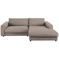 ECKSOFA in Flachgewebe Taupe  - Taupe/Schwarz, Design, Kunststoff/Textil (270/190cm) - Lomoco