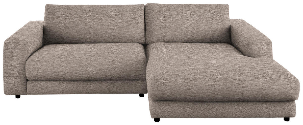 ECKSOFA in Flachgewebe Taupe  - Taupe/Schwarz, Design, Kunststoff/Textil (270/190cm) - Lomoco