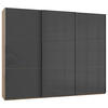 SCHWEBETÜRENSCHRANK in Grau, Eichefarben  - Chromfarben/Eichefarben, Modern, Holzwerkstoff (300/236/65cm) - MID.YOU